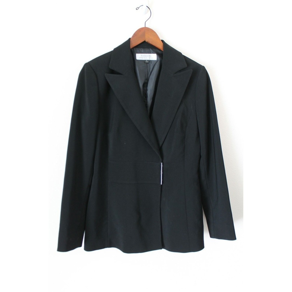 Tahari Arthur S. Levine Notched‎ Collar Elegant Career Classic Blazer sz 6 Black